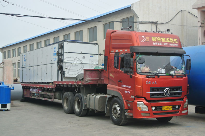 河南周口客戶訂購的一臺(tái)9米4層網(wǎng)帶式黃蜀葵烘干機(jī)發(fā)貨圖片